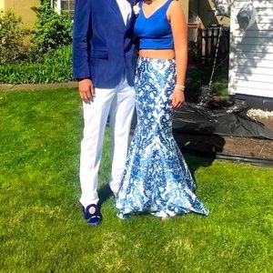 2 piece royal blue Prom